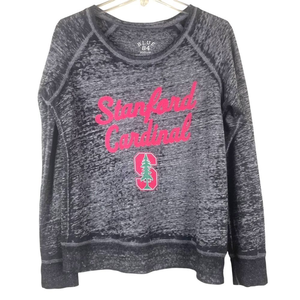 Blue 84 Gray Collegiate Athletic Top Stanford Cardinal Burnout Size Medium